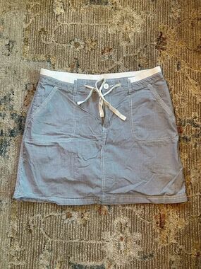 Faded Glory Light Blue Cotton Drawstring Mini Skirt